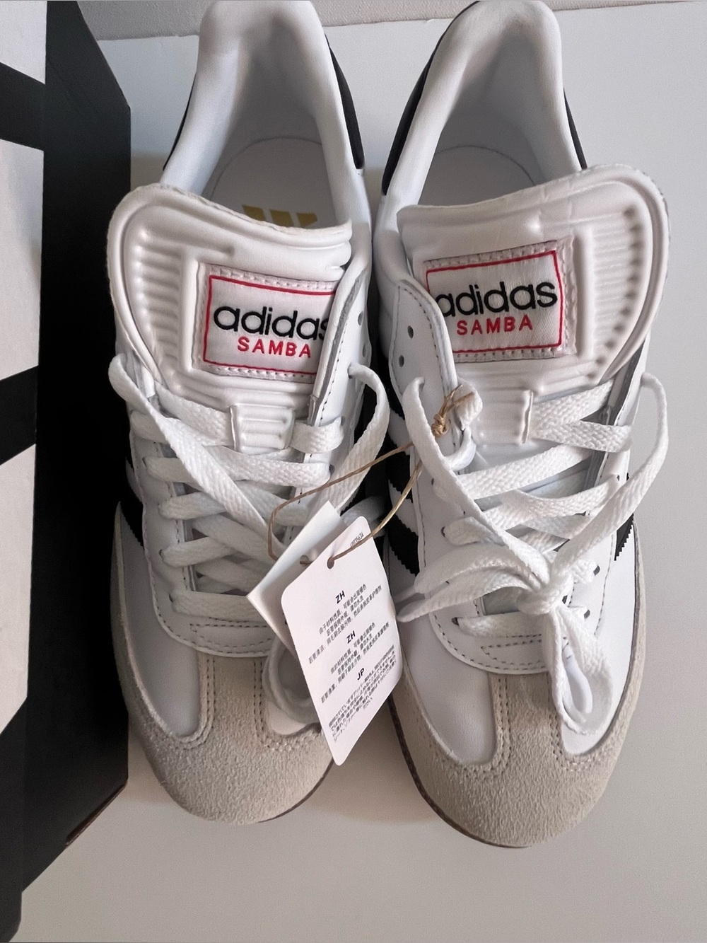 adidas Unisex Samba White Sneakers with Black Stripes Men Size 8 - Picture 6 of 12